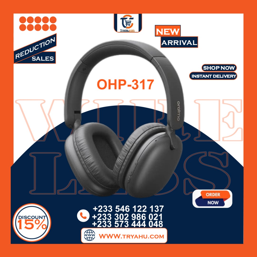 Oraimo BoomPop Lite OHP-317  Up to 65 Hrs Playtime, Foldable Over-Ear Headphones